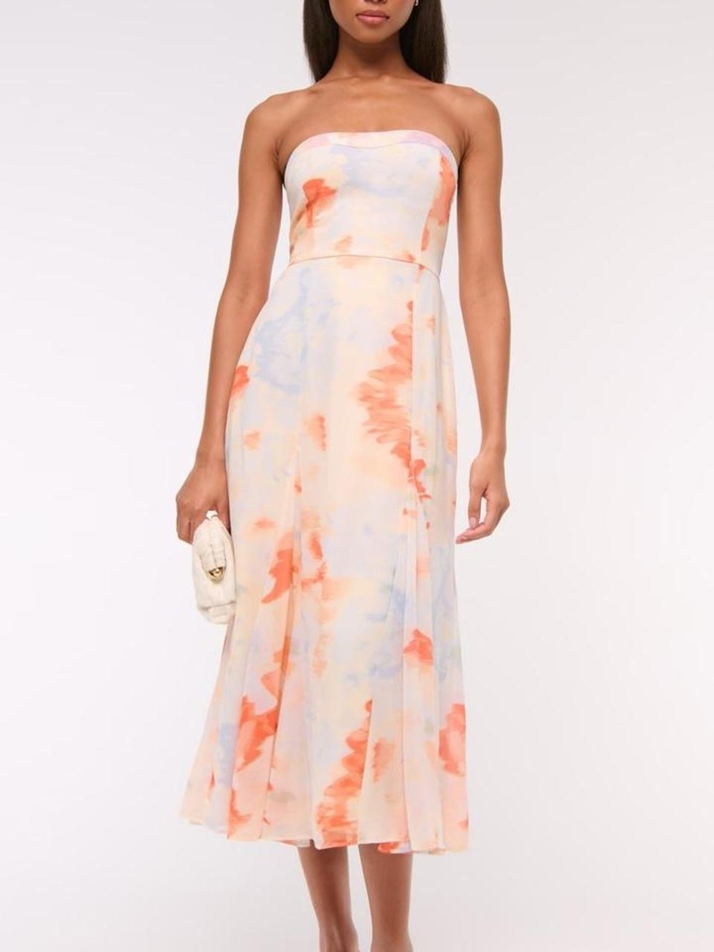 Abercrombie & Fitch Women's Camille Strapless Godet Midi Dress